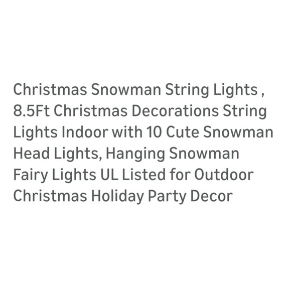Christmas Snowman String 10 Lights  Indoor‎ Outdoor Holiday Decor - Picture 3 of 6